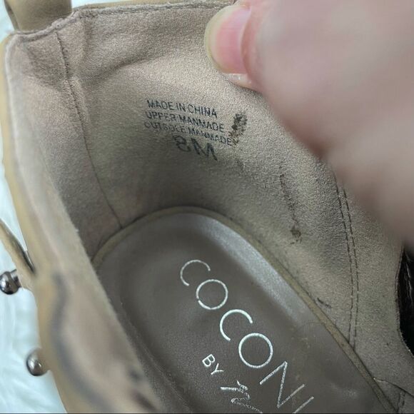 Coconuts by Matisse Lasercut Open Toe Suede Leather Ankle Booties - Picture 9 of 9